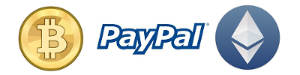 Оплачивайте в BTC, ETH или по PAYPAL